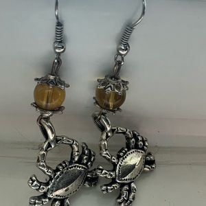 Pineapple and crab costume jewelry earrings